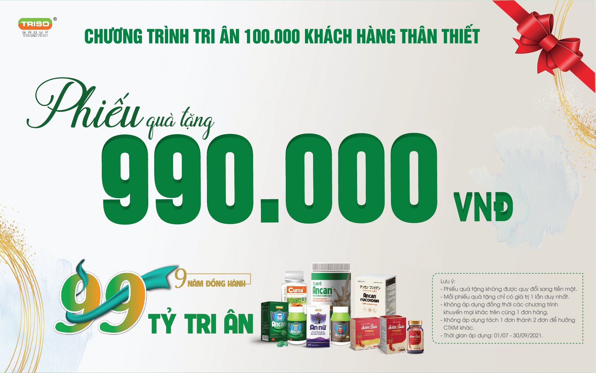 Triso Group tổ chức chương trình tri ân đặc biệt: "9 năm đồng hành - 99 tỷ tri ân"