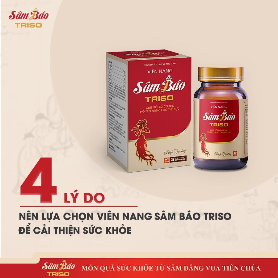 4 lý do nên lựa chọn Viên nang Sâm Báo Triso để cải thiện sức khỏe